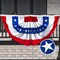 USA Pleated Fan Flag, 5x10 Feet American USA Bunting Decoration Flags Embroidered Patriotic Stars & Sewn Stripes Canvas Header Brass Grommets